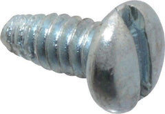 Value Collection - #4-40 UNC Thread, 1/4" Length Under Head, Slotted Drive Steel Thread Cutting Screw - Pan Head, Grade 2, Point Type F, Zinc-Plated Finish - USA Tool & Supply