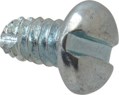 Value Collection - #6-32 UNC Thread, 1/4" Length Under Head, Slotted Drive Steel Thread Cutting Screw - Pan Head, Grade 2, Point Type F, Zinc-Plated Finish - USA Tool & Supply