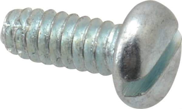 Value Collection - #6-32 UNC Thread, 3/8" Length Under Head, Slotted Drive Steel Thread Cutting Screw - Pan Head, Grade 2, Point Type F, Zinc-Plated Finish - USA Tool & Supply