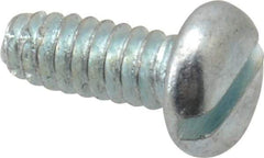 Value Collection - #6-32 UNC Thread, 3/8" Length Under Head, Slotted Drive Steel Thread Cutting Screw - Pan Head, Grade 2, Point Type F, Zinc-Plated Finish - USA Tool & Supply