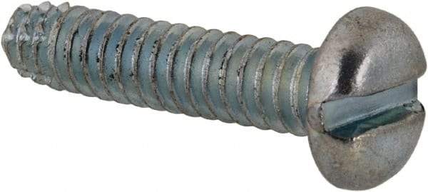Value Collection - #6-32 UNC Thread, 5/8" Length Under Head, Slotted Drive Steel Thread Cutting Screw - Pan Head, Grade 2, Point Type F, Zinc-Plated Finish - USA Tool & Supply