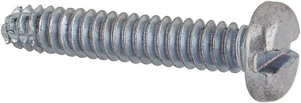 Value Collection - #6-32 UNC Thread, 3/4" Length Under Head, Slotted Drive Steel Thread Cutting Screw - Pan Head, Grade 2, Point Type F, Zinc-Plated Finish - USA Tool & Supply