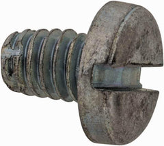 Value Collection - #8-32 UNC Thread, 1/4" Length Under Head, Slotted Drive Steel Thread Cutting Screw - Pan Head, Grade 2, Point Type F, Zinc-Plated Finish - USA Tool & Supply