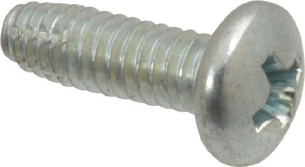 Value Collection - #8-32 UNC Thread, 1/2" Length Under Head, Slotted Drive Steel Thread Cutting Screw - Pan Head, Grade 2, Point Type F, Zinc-Plated Finish - USA Tool & Supply