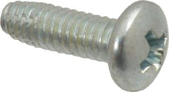 Value Collection - #8-32 UNC Thread, 1/2" Length Under Head, Slotted Drive Steel Thread Cutting Screw - Pan Head, Grade 2, Point Type F, Zinc-Plated Finish - USA Tool & Supply