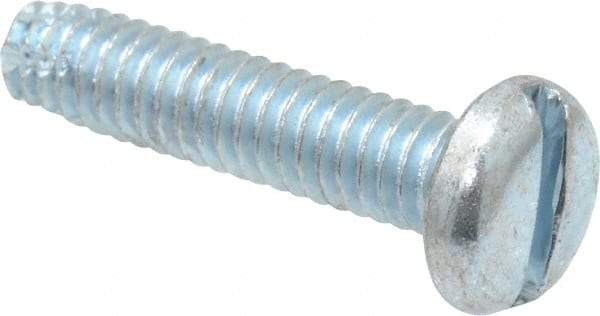 Value Collection - #8-32 UNC Thread, 3/4" Length Under Head, Slotted Drive Steel Thread Cutting Screw - Pan Head, Grade 2, Point Type F, Zinc-Plated Finish - USA Tool & Supply