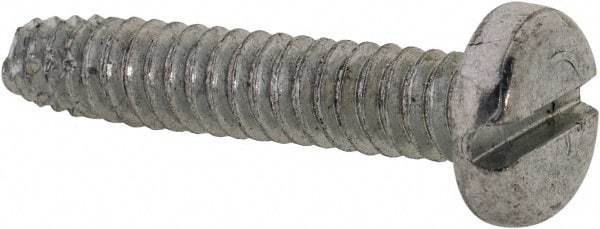 Value Collection - #10-24 UNC Thread, 1" Length Under Head, Slotted Drive Steel Thread Cutting Screw - Pan Head, Grade 2, Point Type F, Zinc-Plated Finish - USA Tool & Supply