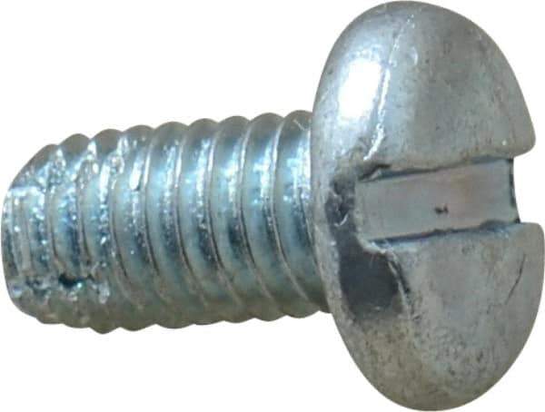 Value Collection - #10-32 UNF Thread, 3/8" Length Under Head, Slotted Drive Steel Thread Cutting Screw - Pan Head, Grade 2, Point Type F, Zinc-Plated Finish - USA Tool & Supply