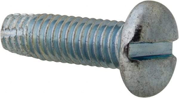 Value Collection - #10-32 UNF Thread, 5/8" Length Under Head, Slotted Drive Steel Thread Cutting Screw - Pan Head, Grade 2, Point Type F, Zinc-Plated Finish - USA Tool & Supply