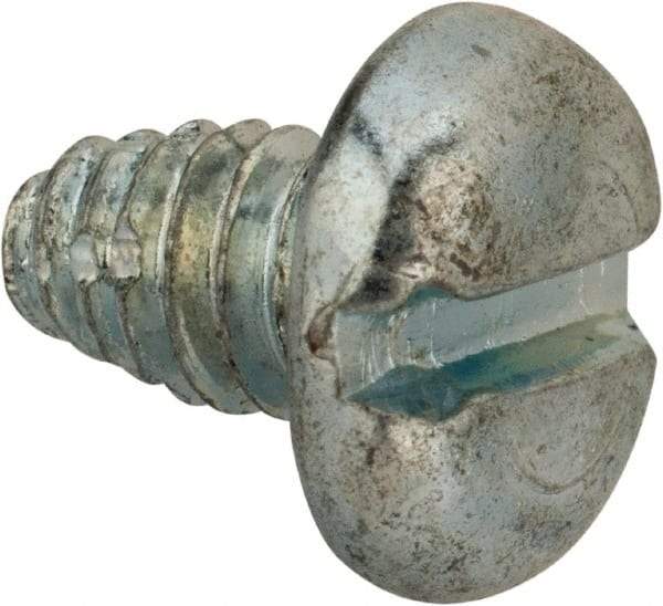 Value Collection - 1/4-20 UNC Thread, 3/8" Length Under Head, Slotted Drive Steel Thread Cutting Screw - Pan Head, Grade 2, Point Type F, Zinc-Plated Finish - USA Tool & Supply