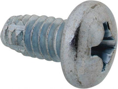 Value Collection - 1/4-20 UNC Thread, 1/2" Length Under Head, Slotted Drive Steel Thread Cutting Screw - Pan Head, Grade 2, Point Type F, Zinc-Plated Finish - USA Tool & Supply