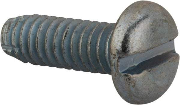 Value Collection - 1/4-20 UNC Thread, 3/4" Length Under Head, Slotted Drive Steel Thread Cutting Screw - Pan Head, Grade 2, Point Type F, Zinc-Plated Finish - USA Tool & Supply