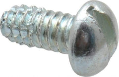 Value Collection - #4-40 UNC Thread, 1/4" Length Under Head, #1 Slotted/Phillips Drive Steel Thread Cutting Screw - Round Head, Grade 1016-1024, Point Type F, Zinc-Plated Finish - USA Tool & Supply