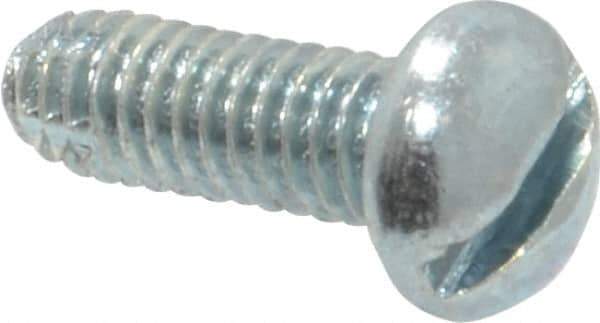 Value Collection - #8-32 UNC Thread, 1/2" Length Under Head, #2 Slotted/Phillips Drive Steel Thread Cutting Screw - Round Head, Grade 1016-1024, Point Type F, Zinc-Plated Finish - USA Tool & Supply