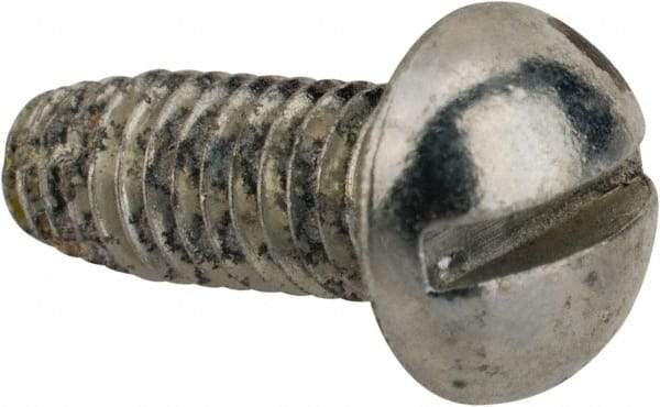 Value Collection - #10-32 UNF Thread, 1/2" Length Under Head, #2 Slotted/Phillips Drive Steel Thread Cutting Screw - Round Head, Grade 1016-1024, Point Type F, Zinc-Plated Finish - USA Tool & Supply