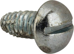Value Collection - 1/4-20 UNC Thread, 1/2" Length Under Head, #3 Slotted/Phillips Drive Steel Thread Cutting Screw - Round Head, Grade 1016-1024, Point Type F, Zinc-Plated Finish - USA Tool & Supply