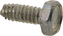 Value Collection - #6-32 UNC Thread, 3/8" Length Under Head, Hex Drive Steel Thread Cutting Screw - Hex Head, Grade 2, Point Type F, Zinc-Plated Finish - USA Tool & Supply