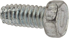 Value Collection - #8-32 UNC Thread, 3/8" Length Under Head, Hex Drive Steel Thread Cutting Screw - Hex Head, Grade 2, Point Type F, Zinc-Plated Finish - USA Tool & Supply