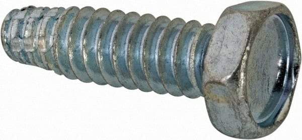 Value Collection - #10-24 UNC Thread, 5/8" Length Under Head, Hex Drive Steel Thread Cutting Screw - Hex Head, Grade 2, Point Type F, Zinc-Plated Finish - USA Tool & Supply