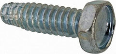 Value Collection - #10-24 UNC Thread, 5/8" Length Under Head, Hex Drive Steel Thread Cutting Screw - Hex Head, Grade 2, Point Type F, Zinc-Plated Finish - USA Tool & Supply