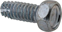 Value Collection - 1/4-20 UNC Thread, 5/8" Length Under Head, Hex Drive Steel Thread Cutting Screw - Hex Head, Grade 2, Point Type F, Zinc-Plated Finish - USA Tool & Supply