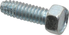 Value Collection - 1/4-20 UNC Thread, 3/4" Length Under Head, Hex Drive Steel Thread Cutting Screw - Hex Head, Grade 2, Point Type F, Zinc-Plated Finish - USA Tool & Supply