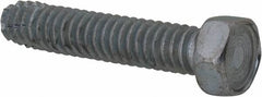 Value Collection - 1/4-20 UNC Thread, 1-1/4" Length Under Head, Hex Drive Steel Thread Cutting Screw - Hex Head, Grade 2, Point Type F, Zinc-Plated Finish - USA Tool & Supply