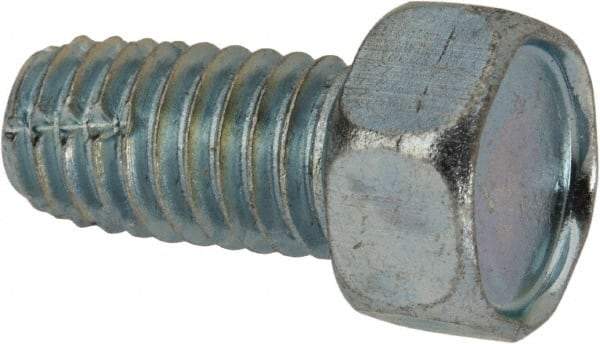 Value Collection - 3/8-16 UNC Thread, 3/4" Length Under Head, Hex Drive Steel Thread Cutting Screw - Hex Head, Grade 2, Point Type F, Zinc-Plated Finish - USA Tool & Supply