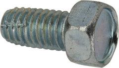 Value Collection - 3/8-16 UNC Thread, 3/4" Length Under Head, Hex Drive Steel Thread Cutting Screw - Hex Head, Grade 2, Point Type F, Zinc-Plated Finish - USA Tool & Supply