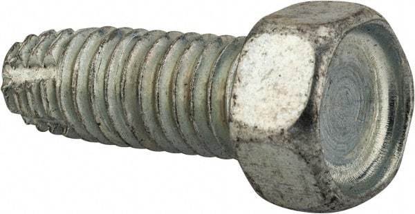 Value Collection - 3/8-16 UNC Thread, 1" Length Under Head, Hex Drive Steel Thread Cutting Screw - Hex Head, Grade 2, Point Type F, Zinc-Plated Finish - USA Tool & Supply
