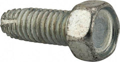 Value Collection - 3/8-16 UNC Thread, 1" Length Under Head, Hex Drive Steel Thread Cutting Screw - Hex Head, Grade 2, Point Type F, Zinc-Plated Finish - USA Tool & Supply