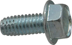 Value Collection - 5/16-18 UNC Thread, 3/4" Length Under Head, Hex Drive Steel Thread Cutting Screw - Hex Washer Head, Grade 2, Point Type F, Zinc-Plated Finish - USA Tool & Supply