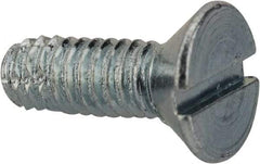 Value Collection - #8-32 UNC Thread, 1/2" OAL, Slotted Drive Steel Thread Cutting Screw - Flat Head, Grade 2, Point Type F, Zinc-Plated Finish - USA Tool & Supply