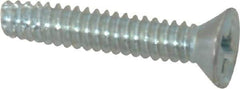 Value Collection - #6-32 UNC Thread, 3/4" OAL, Phillips Drive Steel Thread Cutting Screw - Flat Head, Grade 2, Point Type F, Zinc-Plated Finish - USA Tool & Supply