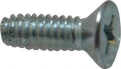 Value Collection - #8-32 UNC Thread, 1/2" OAL, Phillips Drive Steel Thread Cutting Screw - Flat Head, Grade 2, Point Type F, Zinc-Plated Finish - USA Tool & Supply
