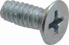 Value Collection - #10-24 UNC Thread, 1/2" OAL, Phillips Drive Steel Thread Cutting Screw - Flat Head, Grade 2, Point Type F, Zinc-Plated Finish - USA Tool & Supply