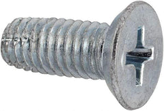 Value Collection - #10-32 UNF Thread, 1/2" OAL, Phillips Drive Steel Thread Cutting Screw - Flat Head, Grade 2, Point Type F, Zinc-Plated Finish - USA Tool & Supply