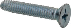 Value Collection - 1/4-20 UNC Thread, 1-1/2" OAL, Phillips Drive Steel Thread Cutting Screw - Flat Head, Grade 2, Point Type F, Zinc-Plated Finish - USA Tool & Supply