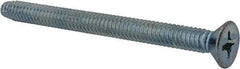 Value Collection - 1/4-20 UNC Thread, 3" OAL, Phillips Drive Steel Thread Cutting Screw - Flat Head, Grade 2, Point Type F, Zinc-Plated Finish - USA Tool & Supply
