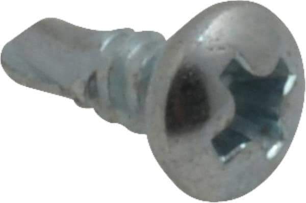 Value Collection - #6, Pan Head, Phillips Drive, 3/8" Length Under Head, #2 Point, Self Drilling Screw - Steel, Zinc-Plated Finish - USA Tool & Supply