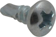 Value Collection - #6, Pan Head, Phillips Drive, 3/8" Length Under Head, #2 Point, Self Drilling Screw - Steel, Zinc-Plated Finish - USA Tool & Supply