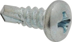 Value Collection - #8, Pan Head, Phillips Drive, 1/2" Length Under Head, #2 Point, Self Drilling Screw - Steel, Zinc-Plated Finish - USA Tool & Supply