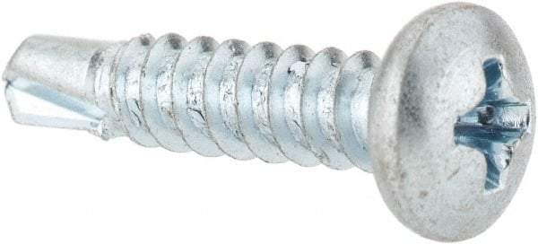 Value Collection - #8, Pan Head, Phillips Drive, 3/4" Length Under Head, #2 Point, Self Drilling Screw - Steel, Zinc-Plated Finish - USA Tool & Supply