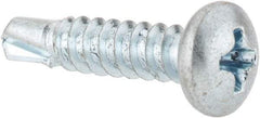 Value Collection - #8, Pan Head, Phillips Drive, 3/4" Length Under Head, #2 Point, Self Drilling Screw - Steel, Zinc-Plated Finish - USA Tool & Supply