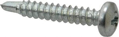 Value Collection - #8, Pan Head, Phillips Drive, 1" Length Under Head, #2 Point, Self Drilling Screw - Steel, Zinc-Plated Finish - USA Tool & Supply