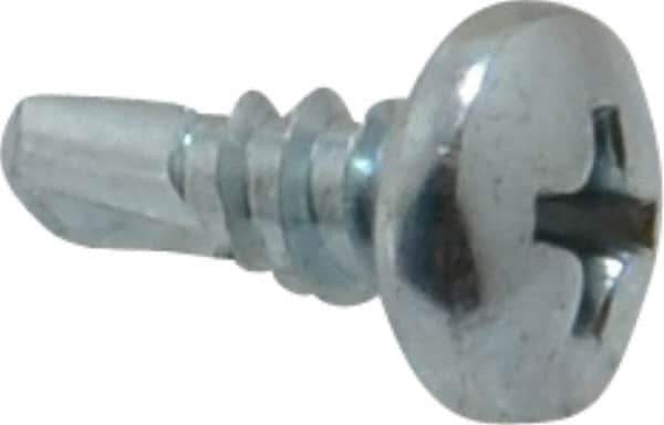 Value Collection - #10, Pan Head, Phillips Drive, 1/2" Length Under Head, #2 Point, Self Drilling Screw - Steel, Zinc-Plated Finish - USA Tool & Supply