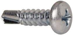 Value Collection - #10, Pan Head, Phillips Drive, 3/4" Length Under Head, #2 Point, Self Drilling Screw - Steel, Zinc-Plated Finish - USA Tool & Supply