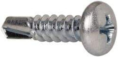 Value Collection - #10, Pan Head, Phillips Drive, 3/4" Length Under Head, #2 Point, Self Drilling Screw - Steel, Zinc-Plated Finish - USA Tool & Supply