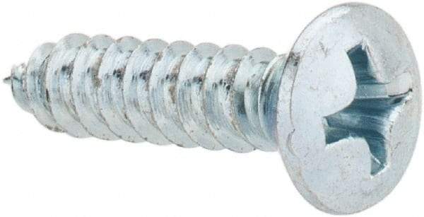 Value Collection - #8 Oval Head Phillips Sheet Metal Screw - Steel, 5/8" OAL, AISI 1016, ANSI/ASME B18.6.4, ASME B18.6.3 & SAE J933, Grade 1016-1024 - USA Tool & Supply