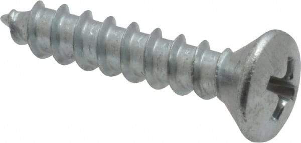 Value Collection - #10 Oval Head Phillips Sheet Metal Screw - Steel, 1" OAL, Grade 2 - USA Tool & Supply